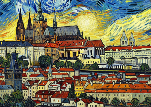 Jak by namaloval Vincent van Gogh Prahu a další