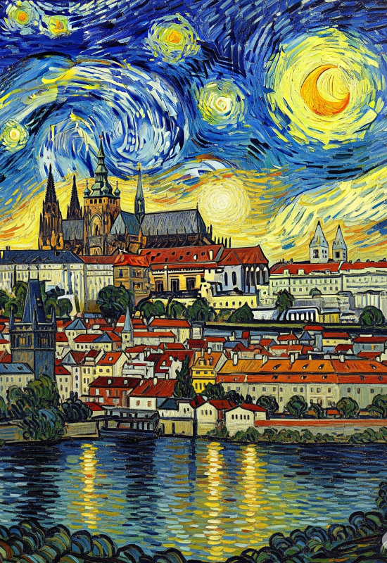 Jak by namaloval Vincent van Gogh Prahu a další