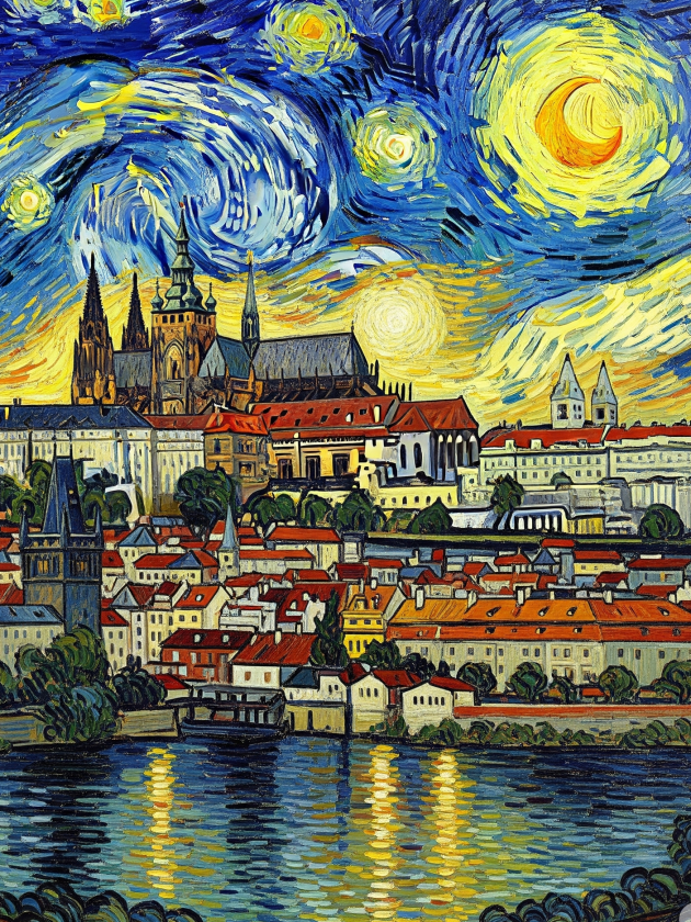 Jak by namaloval Vincent van Gogh Prahu a další